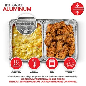 Chafing Dish Buffet Set Disposable - 21 x 13 (5 Pack) 9 x 13 (10 Pack) Aluminum Serving Trays, Catering Pans for Keeping Food Warm, Foil Chaffing Dishes for Buffets and Parties, Warming Tray