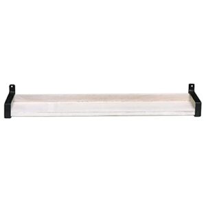 InPlace Shelving, 9602114E, Wall Mounted Real Wood Industrial Bracket Ledge, 24 Inch x 5 Inch x 2.75 Inch, Distressed White