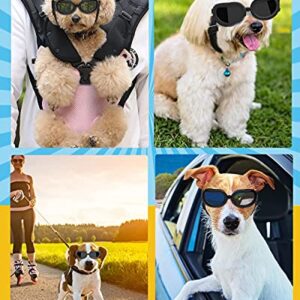 Lewondr Dog Sunglasses Small Breed Dogs Goggles UV Protection,Goggles for Small Dogs Eye Wear Protection with Adjustable Strap Windproof Anti-Fog Sunglasses for Small Dogs Doggy Doggie Glasses,Black