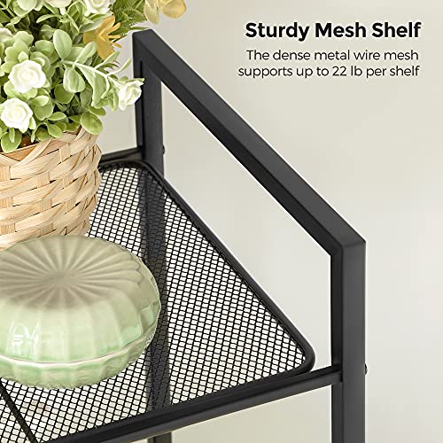 SONGMICS 4-Tier Storage Rack, Bathroom Shelf, Extendable Plant Stand with Adjustable Shelf, for Bathroom, Living Room, Balcony, Kitchen, Black UBSC034B01