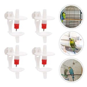 balacoo Bird Water Dispenser 4pcs Bird Water Feeder Automatic Parrot Water Bottle Pet Bird Plastic Drinker Bowl Waterer Clip Dispenser for Cage Pet Budgie Lovebirds Cockatiel Poultry Auto Feeder