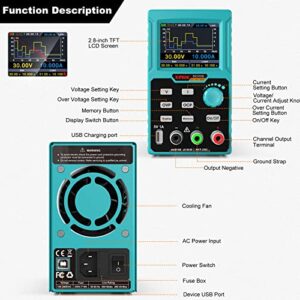 Programmable DC Power Supply (0-30 V 0-10 A) 110V Input High Precision 4-Digit Multiple Protection with PC Software and USB Charging