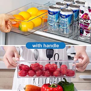 Refrigerator Organizer Bins, BS One Set of 6 Fridge Organizers and Storage Clear, Stackable Storage Bins for Kitchen, Bathroom, Bedroom, Cabinet, Countertops, Freezer and Pantry