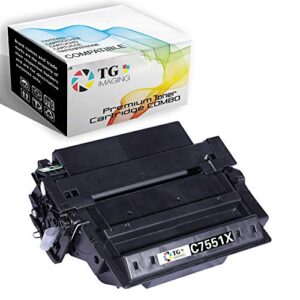 (12,000 pages) tg imaging 1-pack compatible toner cartridge replacement for hp 51x toner cartridge q7551x black high yield work in p3005 m3027 m3027x m3035 m3035xs toner printer