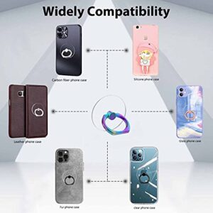 Vesmatity Colorful Cell Phone Ring Holder Stand 4 Pack Transparent Phone Ring Holder Clear Universal 360° Degree Rotation Finger Grip Ring Kickstand Compatible Various Mobile Phones or Phone case