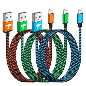 iphone charger cord 3ft 3pack mfi certified lightning cable fast charging nylon braided phone charger cable compatible with iphone 14 13 pro 12 pro 11 pro xs max xr 8 7plus se