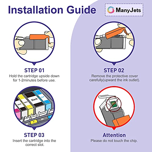 ManyJets 280 and 281 XXL Compatible Ink Cartridge Replacement for Canon 280 281 PGI-280XXL CLI-281XXL Work with Canon PIXMA TS9520 TS9521C TR7520 TR8520 TS6320 TS702 TS9120 TS8120 TS8220 (5-Pack)