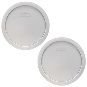 pyrex 7402-pc jet gray round plastic replacement food storage lid, made in usa - 2 pack