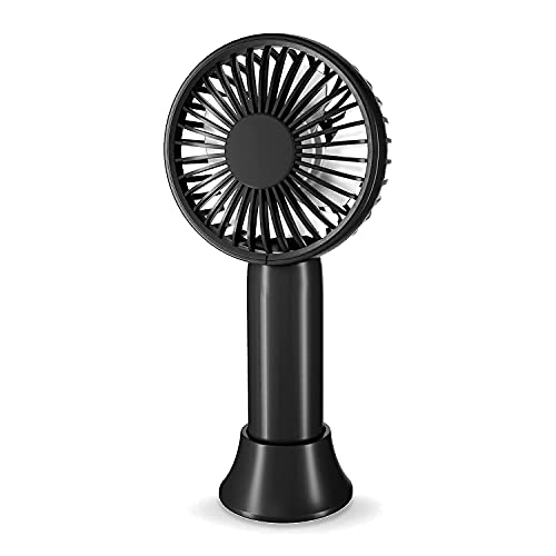 Aluan Handheld Fan Bundle, Pink Hand Held Fan & Black Mini Portable Fan for for Kids Girls Woman Man Home Office Outdoor Travel