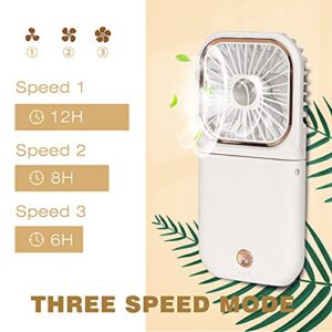 FADACHY Mini Handheld Fan Portable Charger Small Fan Breeze Quiet Power Rechargeable USB Fan for Travel Small Personal Fan, Outdoors, Hiking, Camping, white