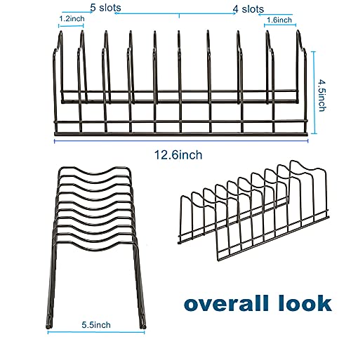 Y.Z.Bros Pot Lid Holder Organizer, Kitchen Countertop Storage Rack Cutting Boards, Bakeware, Pots & Pans, Serving Trays, Reusable Containers in Cabinet Pantry, Stainless Steel