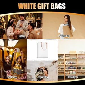 YACEYACE White Gift Bags with Handles, 20Pcs 5.25"x3.75"x8" Small White Paper Gift Bags with Handles Bulk, White Kraft Paper Bags White Paper Shopping Bags with Handles
