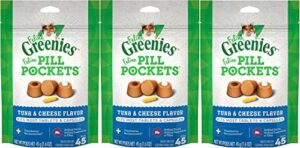 greenies 3 pack of tuna and cheese feline pill pockets, 45 treats each