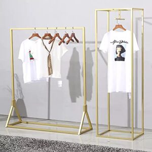 WFDERAN Creative Simple Clothes Retail Heavy Duty Metal Garment Racks,Clothing Store Hanger Storage Shelves,Commercial Wedding Dress Floor-Standing Display Rack (Gold, 75" H)