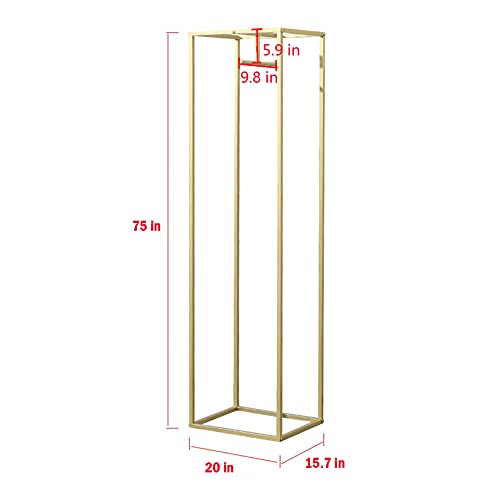 WFDERAN Creative Simple Clothes Retail Heavy Duty Metal Garment Racks,Clothing Store Hanger Storage Shelves,Commercial Wedding Dress Floor-Standing Display Rack (Gold, 75" H)