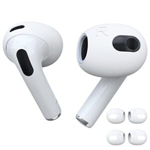 damonlight upgraded cover for airpods 3 [fit in case] anti scratches add grip sport ear tips [us patent registered] compatible with airpods 3rd generation (white)