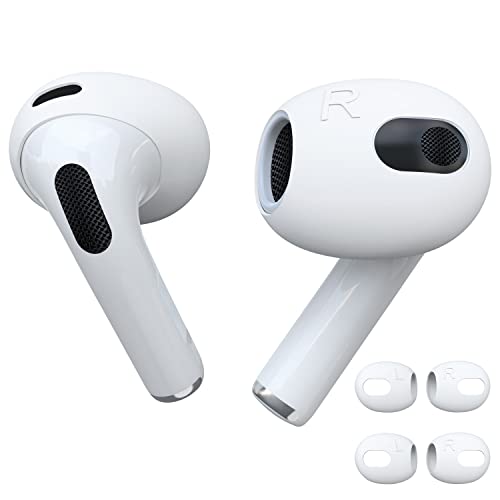 DamonLight Upgraded Cover for AirPods 3 [Fit in Case] Anti Scratches Add Grip Sport Ear Tips [US Patent Registered] Compatible with AirPods 3rd Generation (White)