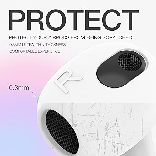 DamonLight Upgraded Cover for AirPods 3 [Fit in Case] Anti Scratches Add Grip Sport Ear Tips [US Patent Registered] Compatible with AirPods 3rd Generation (White)
