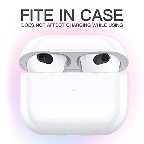 DamonLight Upgraded Cover for AirPods 3 [Fit in Case] Anti Scratches Add Grip Sport Ear Tips [US Patent Registered] Compatible with AirPods 3rd Generation (White)