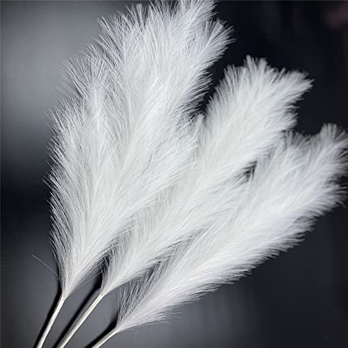 HRONG White Pampas Grass Decor Tall Fluffy-40〞Faux Grass Decor- 63 Branch 3 Pcs 220g Pampas for Room Kitchen Farm Wedding Christmas Decor