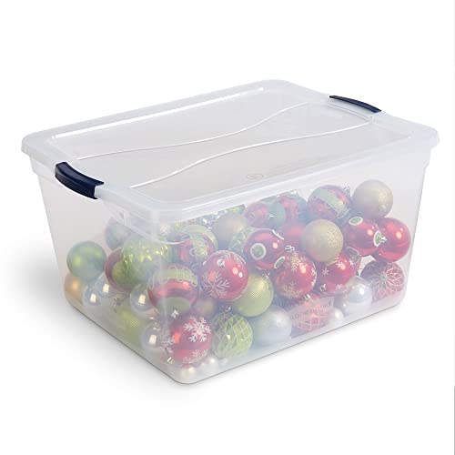 Rubbermaid Cleverstore Home/Office Organization 71 Quart Latching Plastic Storage Tote Container Box Bin with Lid, Clear (8 Pack)
