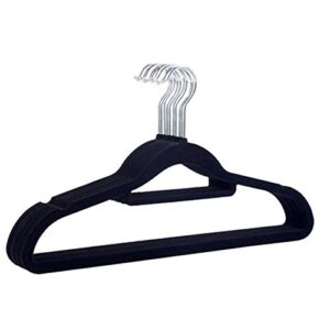 FJX Clothes Hangers Velvet Non-Slip Hanger Suit Hanger Ultra-Thin Space Saving 360 Degree Hook Strong and Durable Hanger 1pcs Hanger Space Saver (Color : BK 1pcs)