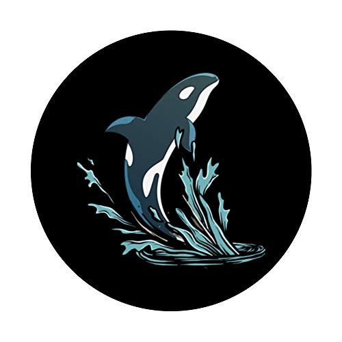 Sea Waves Killer Whale Ocean Animal Lover Aquarist Gift Orca PopSockets PopGrip: Swappable Grip for Phones & Tablets
