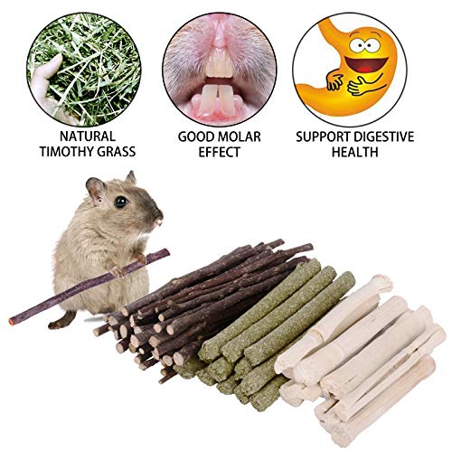 TSLIVE Rabbit Toys, Rabbit, Rabbit Treats, Hamster Toys, Hamster Cage Accessories, Bamboo Sticks, Apple Sticks, Guinea Pig Toys, Small Animal Toys, Bunny Toys, Rabbit Cage Accessories