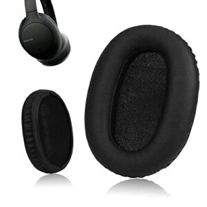 krone kalpasmos premium replacement ear pads for sony wh-ch700n, compatible with sony wh-ch710n, soft protein leather over ear cushions high-density memory foam pad, black