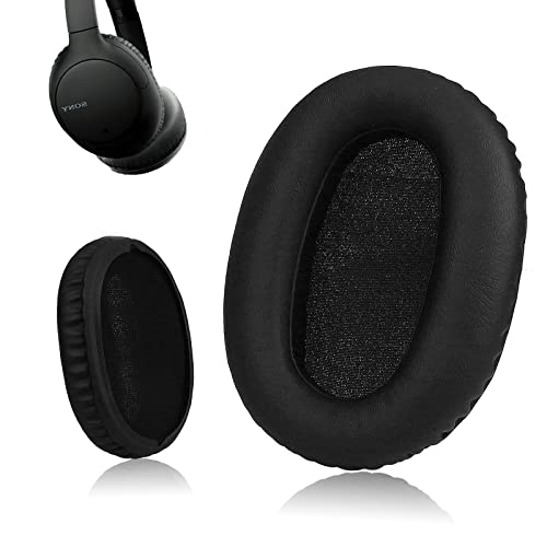 Krone Kalpasmos Premium Replacement Ear Pads for Sony WH-CH700N, Compatible with Sony WH-CH710N, Soft Protein Leather Over Ear Cushions High-Density Memory Foam Pad, Black