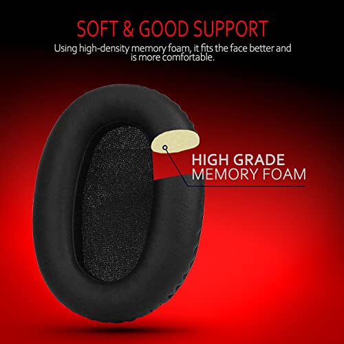 Krone Kalpasmos Premium Replacement Ear Pads for Sony WH-CH700N, Compatible with Sony WH-CH710N, Soft Protein Leather Over Ear Cushions High-Density Memory Foam Pad, Black