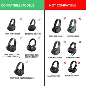 Krone Kalpasmos Premium Replacement Ear Pads for Sony WH-CH700N, Compatible with Sony WH-CH710N, Soft Protein Leather Over Ear Cushions High-Density Memory Foam Pad, Black