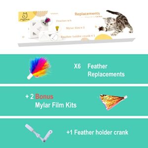 Migipaws Upgrade Rainbow Feather Replacement for Cat Magic Box, 6pcs Rainbow Feather + 2pcs Free Mylar Refills