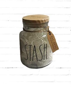 rae dunn stash glass jar