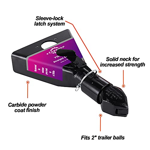 Stegewop 2" Forged A-Frame Trailer Coupler with Trigger Latch SAE Class IV 7000 lb for Towing RV, Boat, Camper (Black)(7000LBS 2")