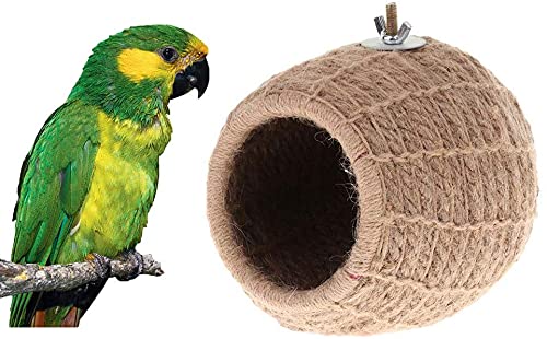 Litewoo Bird Breeding Nest Warm Rope Bed House for Small Medium Bird Parrot Parakeet Conure Cockatiel Canary Finch Lovebird Budgie (D: Hemp Rope)