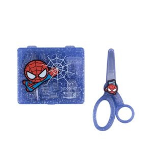 yoobi x marvel spider-man mini office supply kit & scissors set – spider-man set w/ stapler, staples, hole punch, tape dispenser, blunt tip scissors for kids w/ 2 1/4” blade