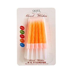 3.5" 5" short long gold candles for birthday cakes topper decor for small middle large birthday party cake for women child men girl (candy orange, short candle)