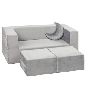 milliard kids couch - modular kids sofa for toddler and baby (grey)