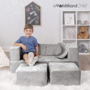 Milliard Kids Couch - Modular Kids Sofa for Toddler and Baby (Grey)