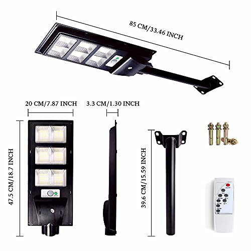 Lysed 2 Pack Solar Street Light Outdoor with Motion Sensor, 10000LM Dusk to Dawn Solar Flood Lights IP66 Waterproof LED Security Light for Parking Lot, Yard, Street, Basketball Court