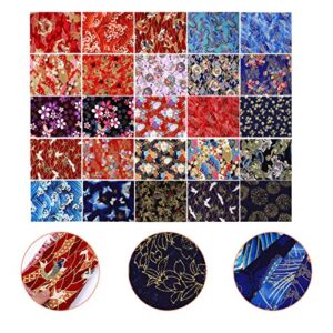 MILISTEN 25 Sheets Cotton Fabric Bundle Flower Printed Fabric Japanese Style Cotton Wrapping Cloth Squares Quilting Fabric for Scrapbooking Sewing DIY Crafts, 20X25CM