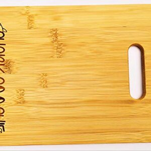 Shark Coochie 8.5"x11" (charcuterie board) Engraved Bamboo Wood Cheese Cutting Board with Handle Butter Board