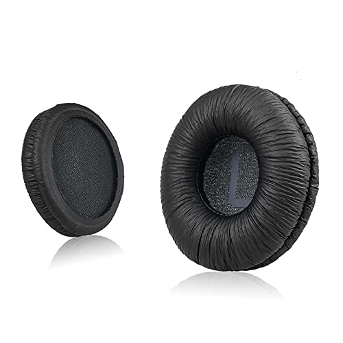 Universal Replacement Ear Pads for Sony MDR-ZX110/MDR-ZX330BT/V150/WH-CH500; JBL Tune 600bt/T500BT/T450BT &Many Other 70MM Round On-Ear Headphones(List Inside), by Krone Kalpasmos-Thicker Black