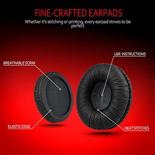 Universal Replacement Ear Pads for Sony MDR-ZX110/MDR-ZX330BT/V150/WH-CH500; JBL Tune 600bt/T500BT/T450BT &Many Other 70MM Round On-Ear Headphones(List Inside), by Krone Kalpasmos-Thicker Black