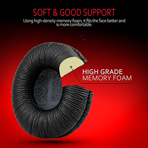 Universal Replacement Ear Pads for Sony MDR-ZX110/MDR-ZX330BT/V150/WH-CH500; JBL Tune 600bt/T500BT/T450BT &Many Other 70MM Round On-Ear Headphones(List Inside), by Krone Kalpasmos-Thicker Black