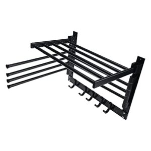 xeternity-made xmsound clothes drying rack ,wall mounted swivel towel rack & hooks and swing arms , for laundry room and bathroom
