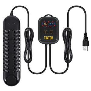 submersible aquarium heater, 800w/1200w fish tank heater, double tube heating, rapid heating and energy saving, led digital temperature controller, suitable for sea water and fresh water(1200w)