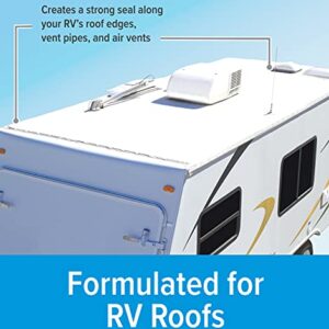 Camco Self-Leveling RV Roof Sealant | Creates a Strong Seal Along Your RV's Roof Edges, Vent Pipes & Air Vents | Easy to Apply | for Horizontal Applications (41464), White