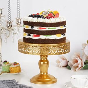 Cake Stand 10 Inches Round Cupcake Stands Gold Pedestal Holder Party Dessert Display Stand for Wedding Brithday Celebration Baby Shower Gold